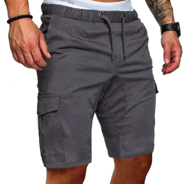 

FOJAGANTO Men Summer New Shorts Casual Fashion Drawstring Sports Shorts Solid Color Fitness Running Five-Point Shorts Men