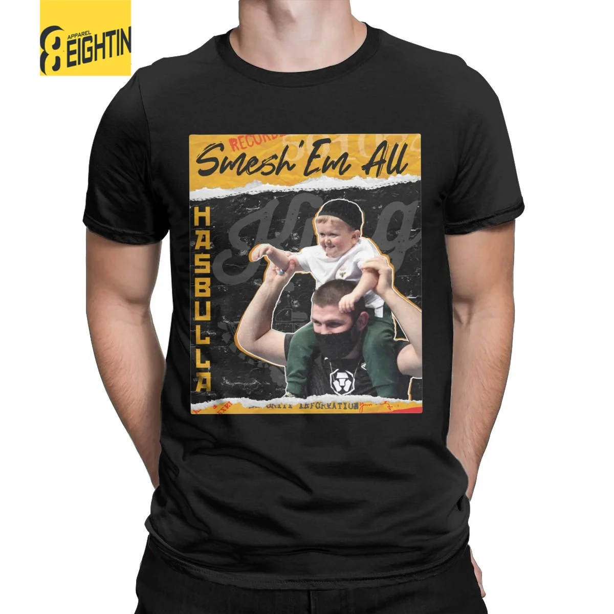 

Vintage Hasbulla Magomedov Funny Khabib T-Shirts for Men Crew Neck Pure Cotton T Shirts Short Sleeve Tees Printing Tops