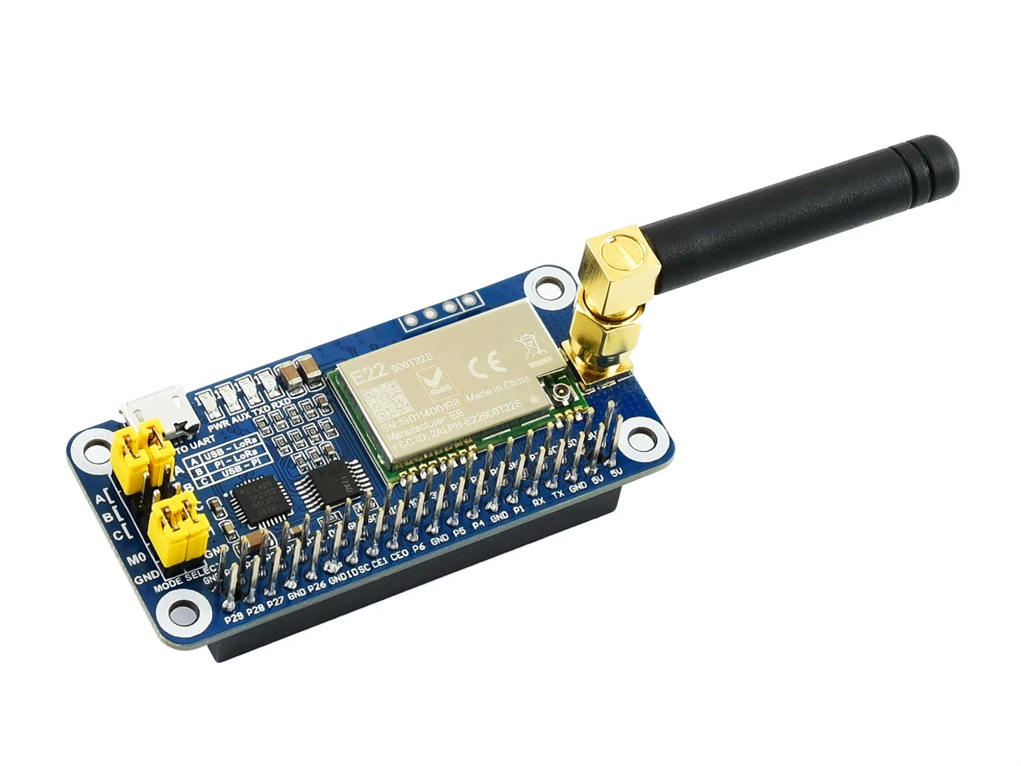Плата расширения LoRa SX1268/SX1262, модуль 433 МГц/470 МГц/868 МГц/915 МГц, интерфейс управления UART