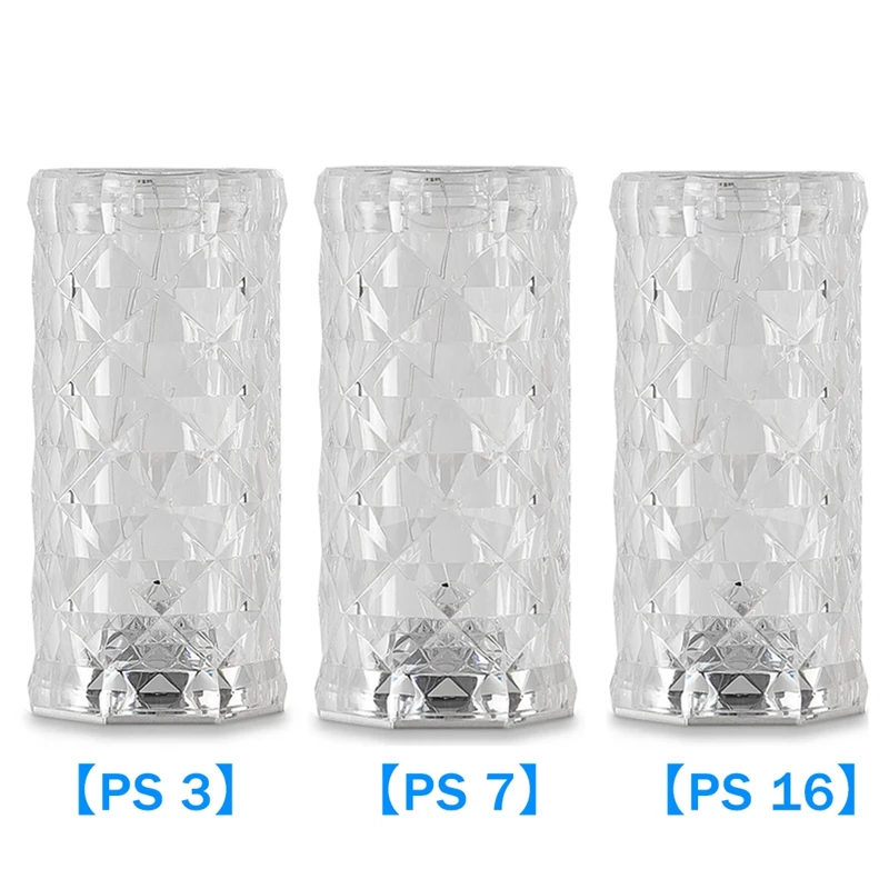 

LED Crystal Table Lamp Rose Light Projection Lamp LED Atmosphere Bedroom Bedside USB Touch Night Light