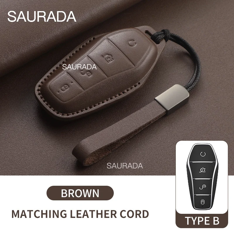 

Автомобильный брелок из натуральной кожи для BYD Tang Dolphin Han EV Yuan ATTO 3 Song PLUS Pro DMI Qin 2023 2024 защитные аксессуары