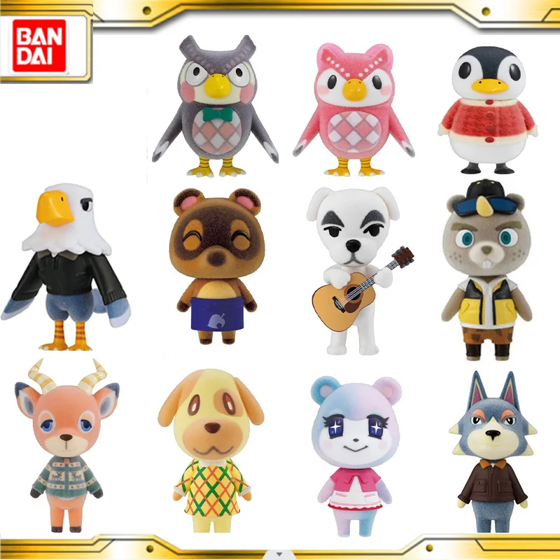 

Bandai Animal Crossing Line Up Flocking Doll Vol.3 Hoota Fuco Caramel Peter Aurora Apollo Misuzu Anime Action Figures CANDY Toys