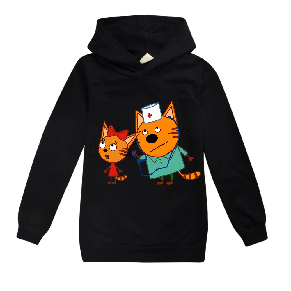 

Детская осенняя одежда, детские толстовки с котами, модные детские толстовки унисекс с длинным рукавом, одежда для маленьких мальчиков, топ...