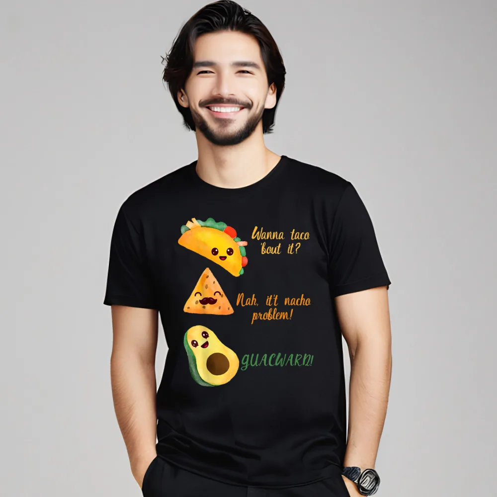 Мужские хлопковые футболки с коротким рукавом круглым вырезом и принтом