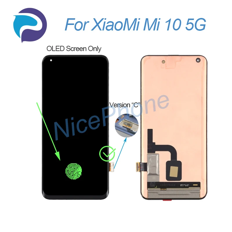 Фото Для XiaoMi Mi 10 5G ЖК-дисплей с цифровым преобразователем сенсорного экрана в сборе M2001J2G/I, Mi 10 Mi 10 5G ЖК-экран №3