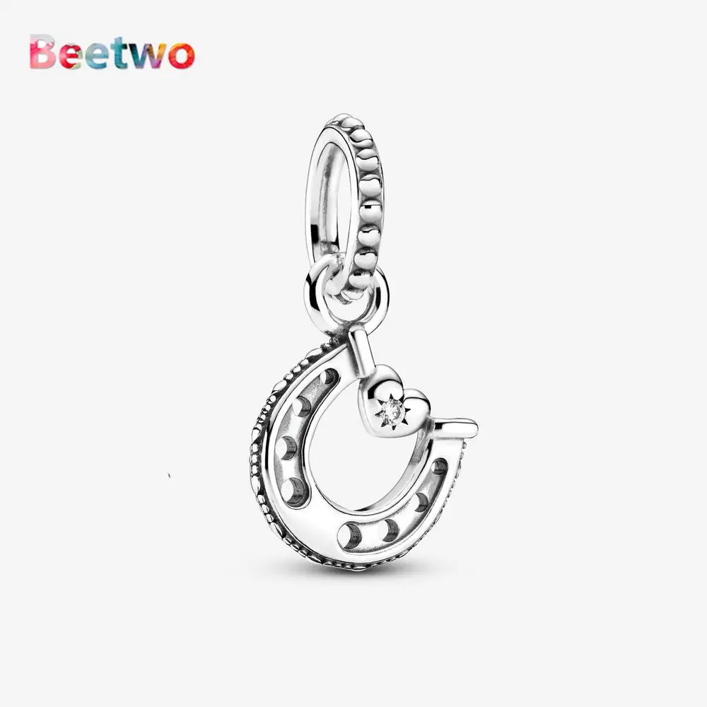 

Silver Color Good Luck Horseshoe Dangle Charm Fit Original Pandora Bracelet Charms Beads Jewelry Making Berloque