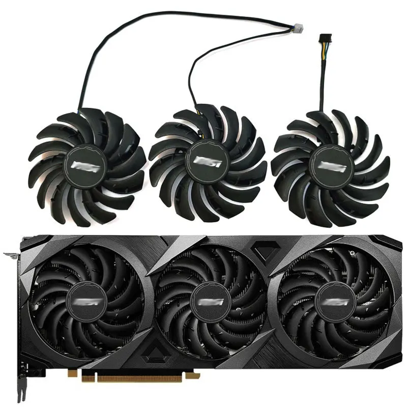 

NEW 3PCS 85MM 4PIN 12V 0.40A PLD09210S12HH RTX 3080 GPU Fan，For MSI RTX 3070 3080 3090 VENTUS 3X GAMING Graphic Card Cooling Fan