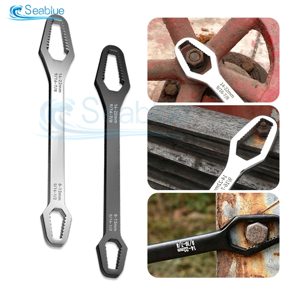 

Universal Torx Wrench 3-17mm 5mm Thickness Self Tightening Adjustable Wrench Board Double Head Torx Spanner Hand Tools 150mm