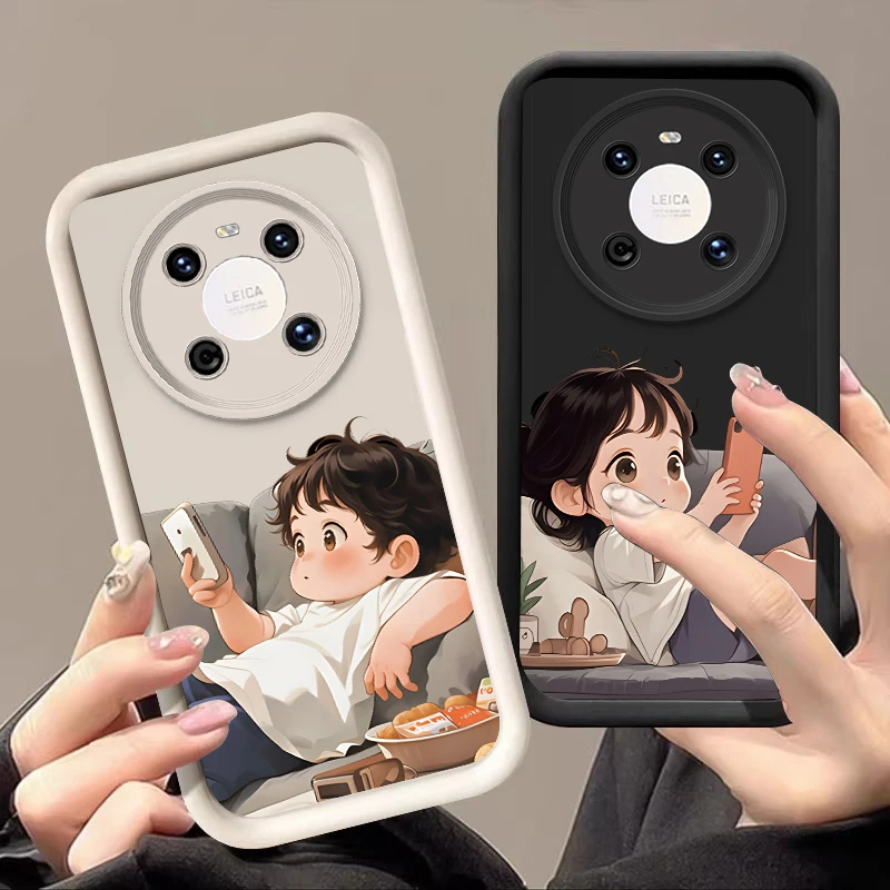 Пара мужских и женских чехлов для телефона Huawei P 20 30 40 Lite 50 Pro Mate Nova 3 4 Y 70 90 61 11i 12S 7 9 SE