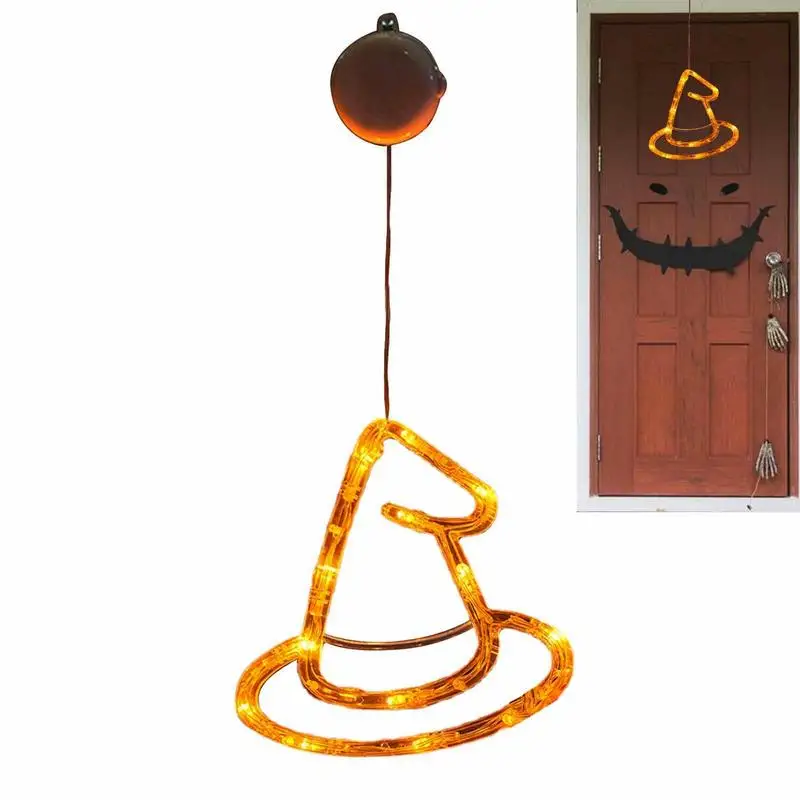 

Halloween Window Lights Indoor LED Pumpkins Lights Decorative Accessory With Hooks For Balconies Walls Doors Porches Cabinets