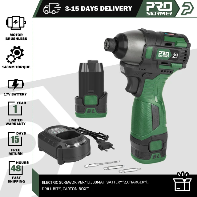 

Бесщёточный шуруповерт PROSTORMER 17V