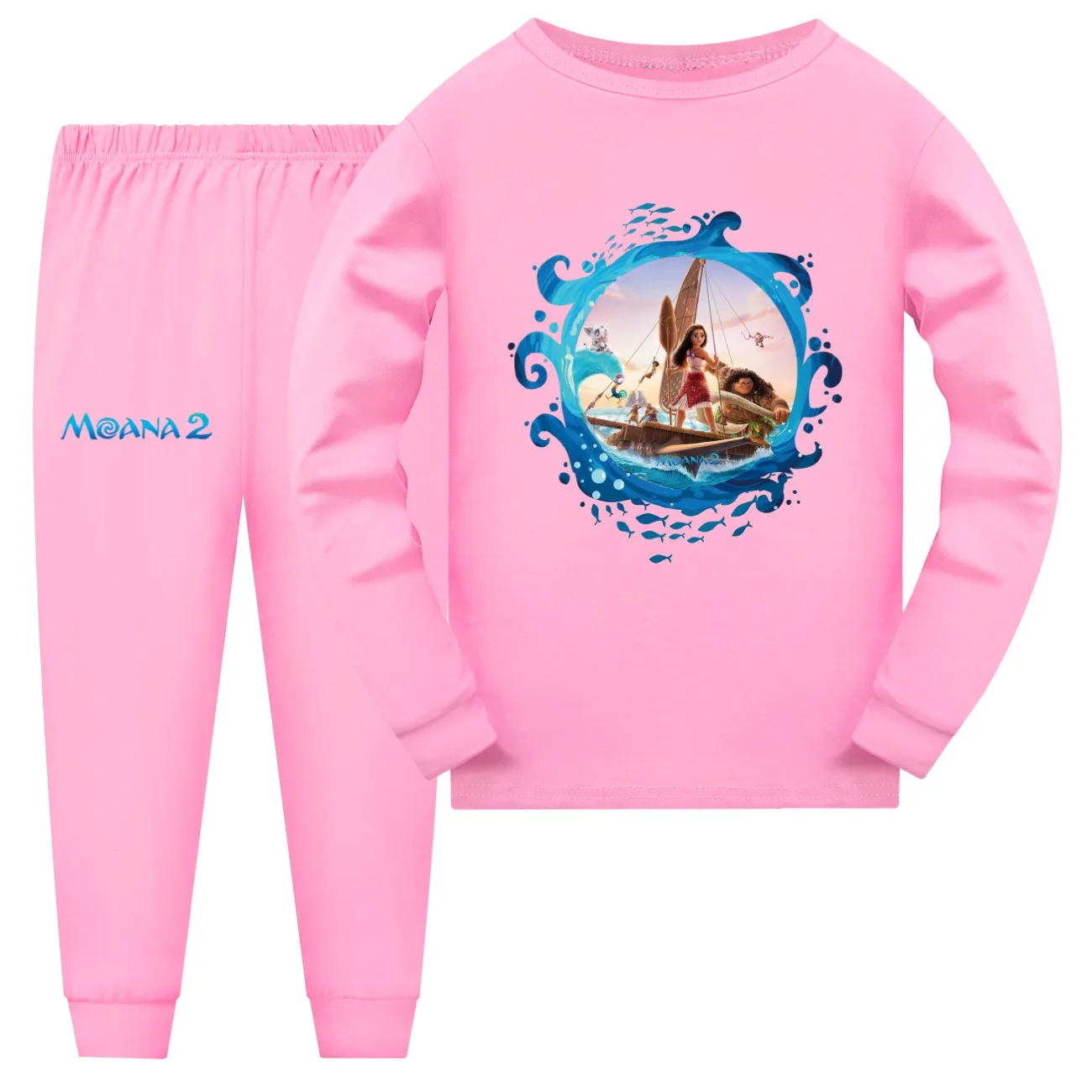 Spring Autumn Vaiana Children's Clothing Sets girl Sleepwear Clothes Kids Pajamas Set Baby Girls Cotton Moana 2 Cartoon Pyjamas