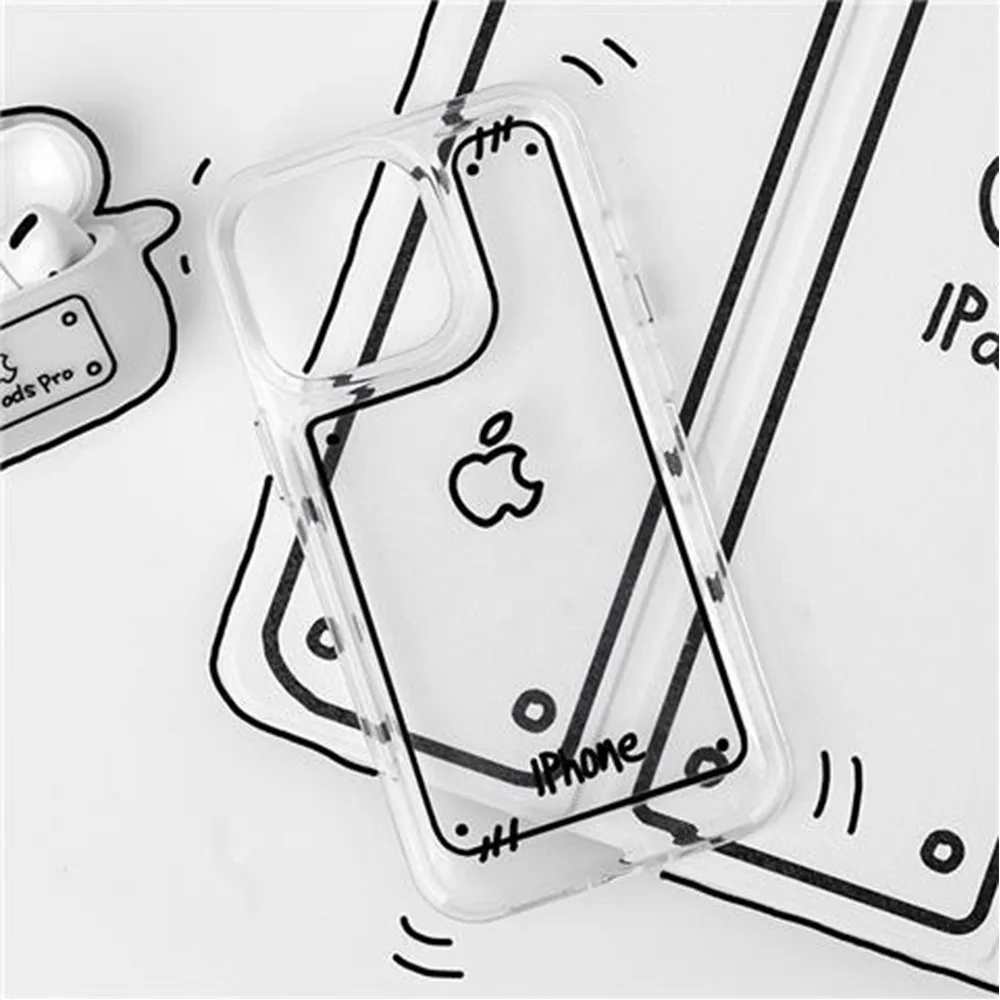 

Graffiti Two-Dimensional Line Comic Case for Iphone 14 13 12 Mini 11 Pro Max X Xs Max Xr 8 7 Plus Se2 Silicone Protective Cover