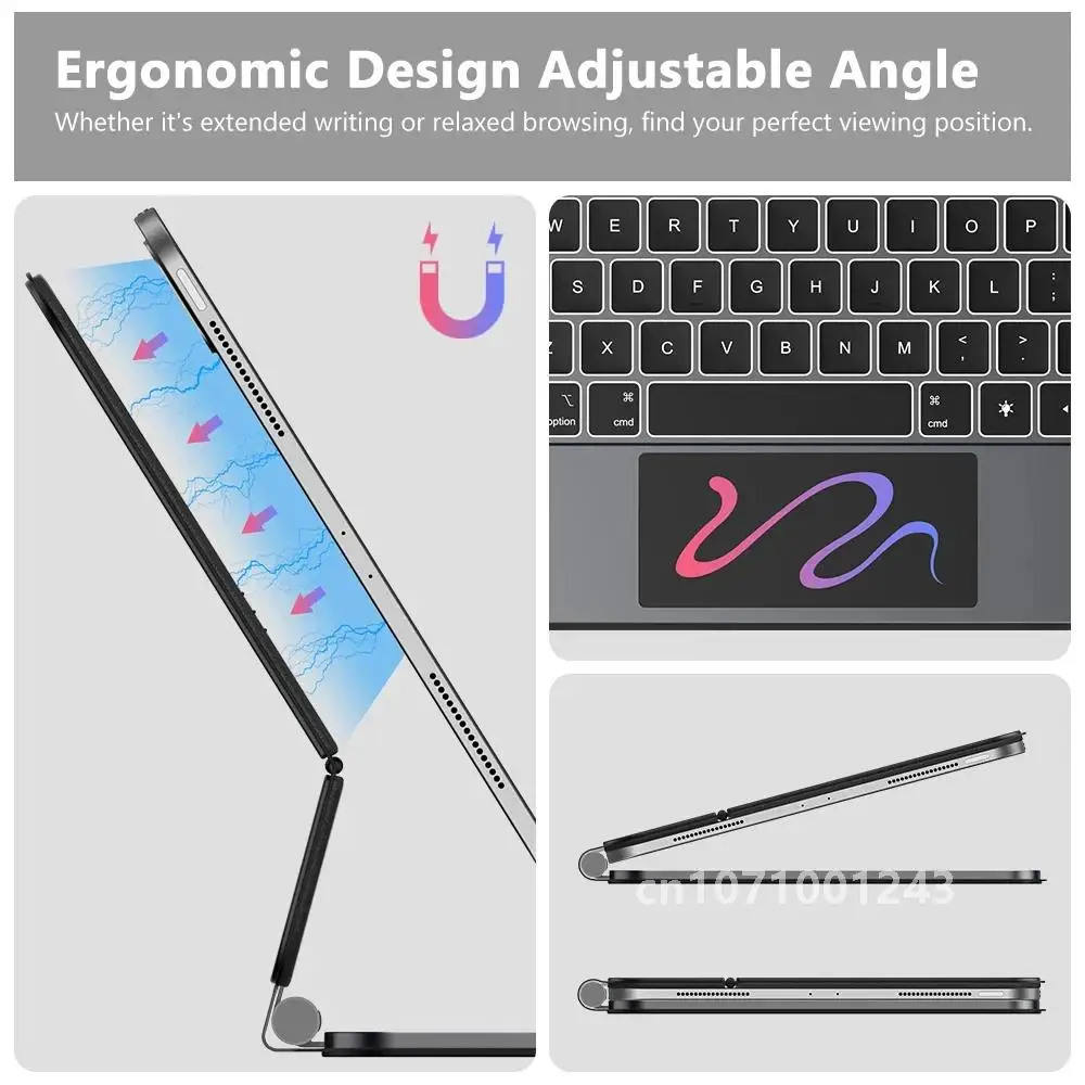 Чехол GOOJODOQ Magic Keyboard для iPad Pro 11 M4 Air 4/5/6 Smart Pogo Pin PD18W мультисенсорная клавиатура с