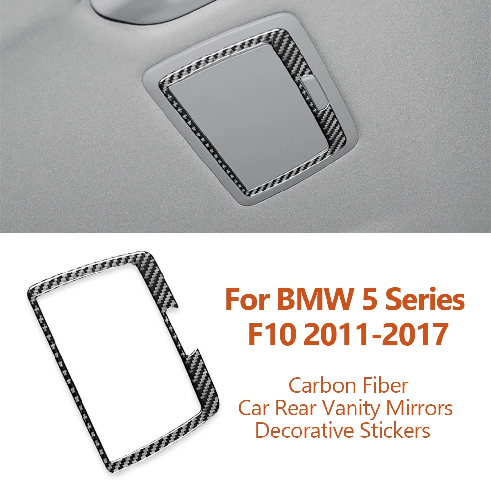 

For BMW 5 Series F10 2011-2017 Carbon Fiber Car Rear Vanity Mirrors Decorative Stickers Interior Modification Auto Accessoriess