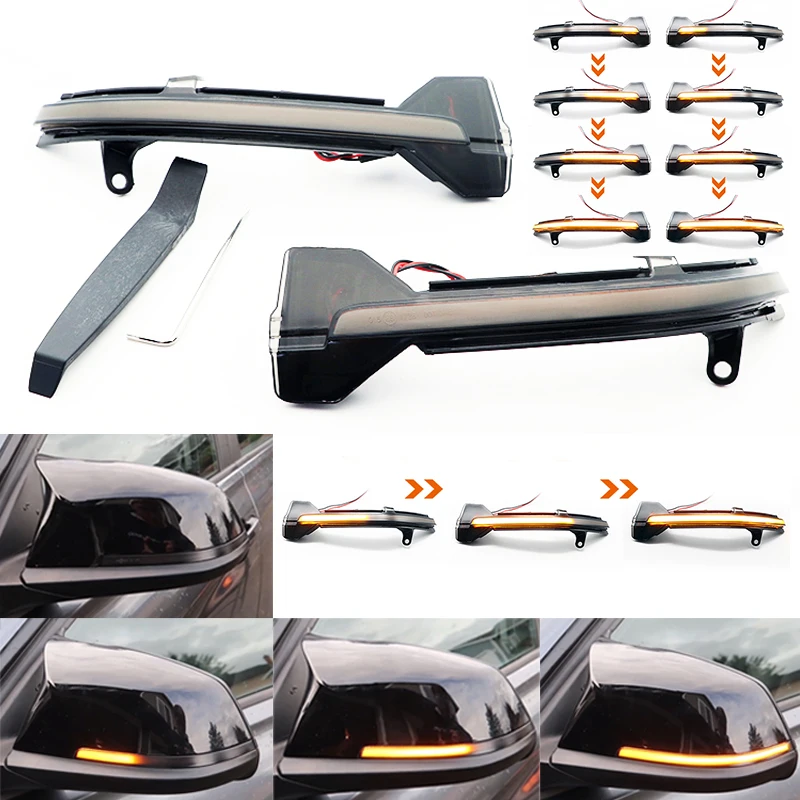 

For BMW 5 6 7 Series F10 F11 F07 F06 F12 F13 F01 Dynamic Turn Signal LED Rearview Mirror Indicator Blinker Sequential Light