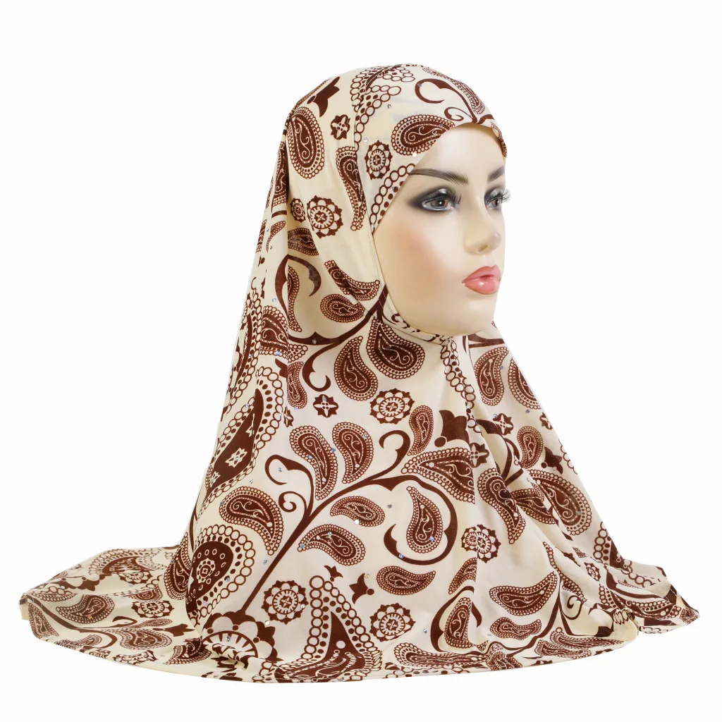 Muslim Hijab Women Printed Headscarf Elastic Muslim Female Turban Chemo Hat Hair Loss Cover Head Wrap Stretch Headwear