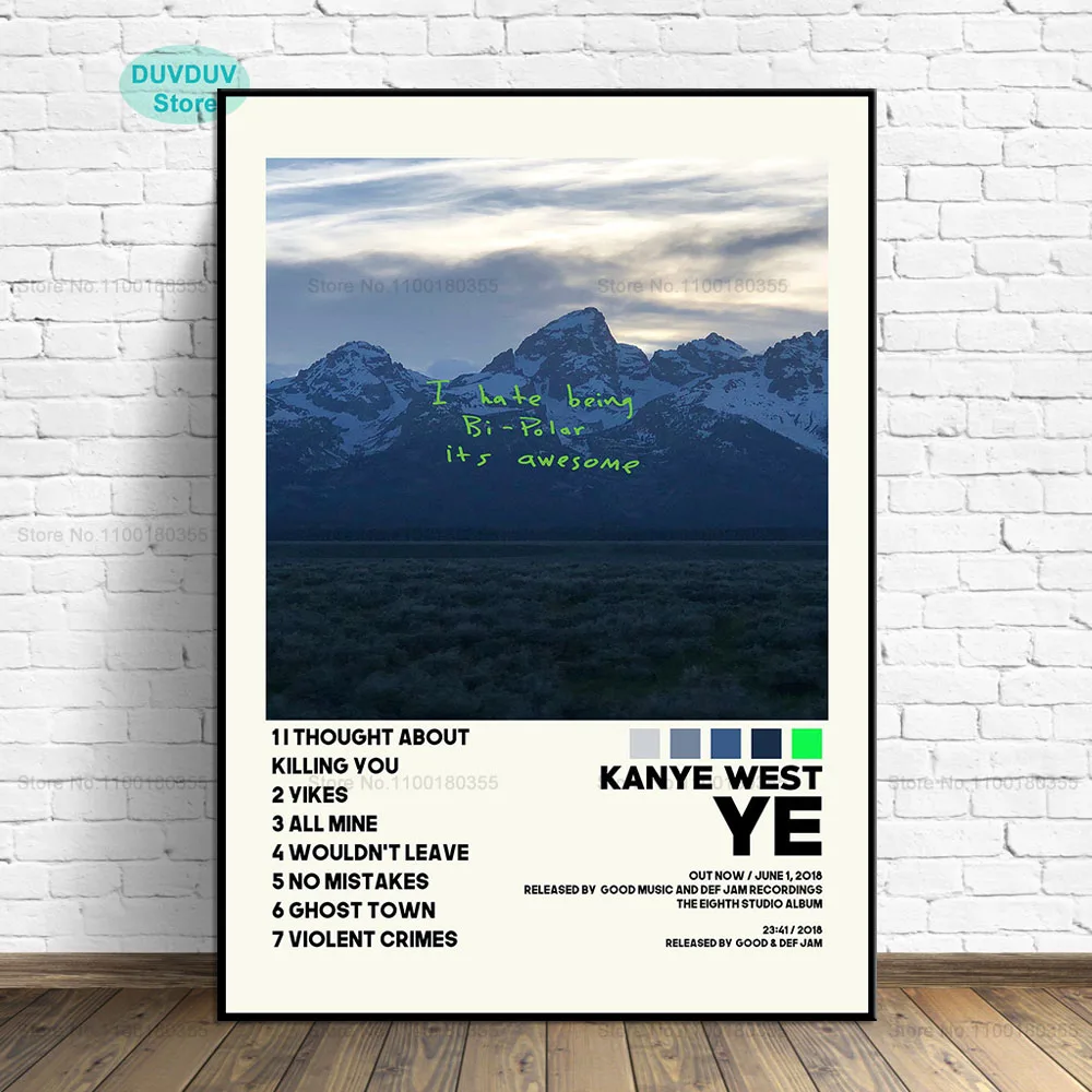 Музыкальный альбом Kanye West YE рэпер певец Современная Картина на холсте постер HD
