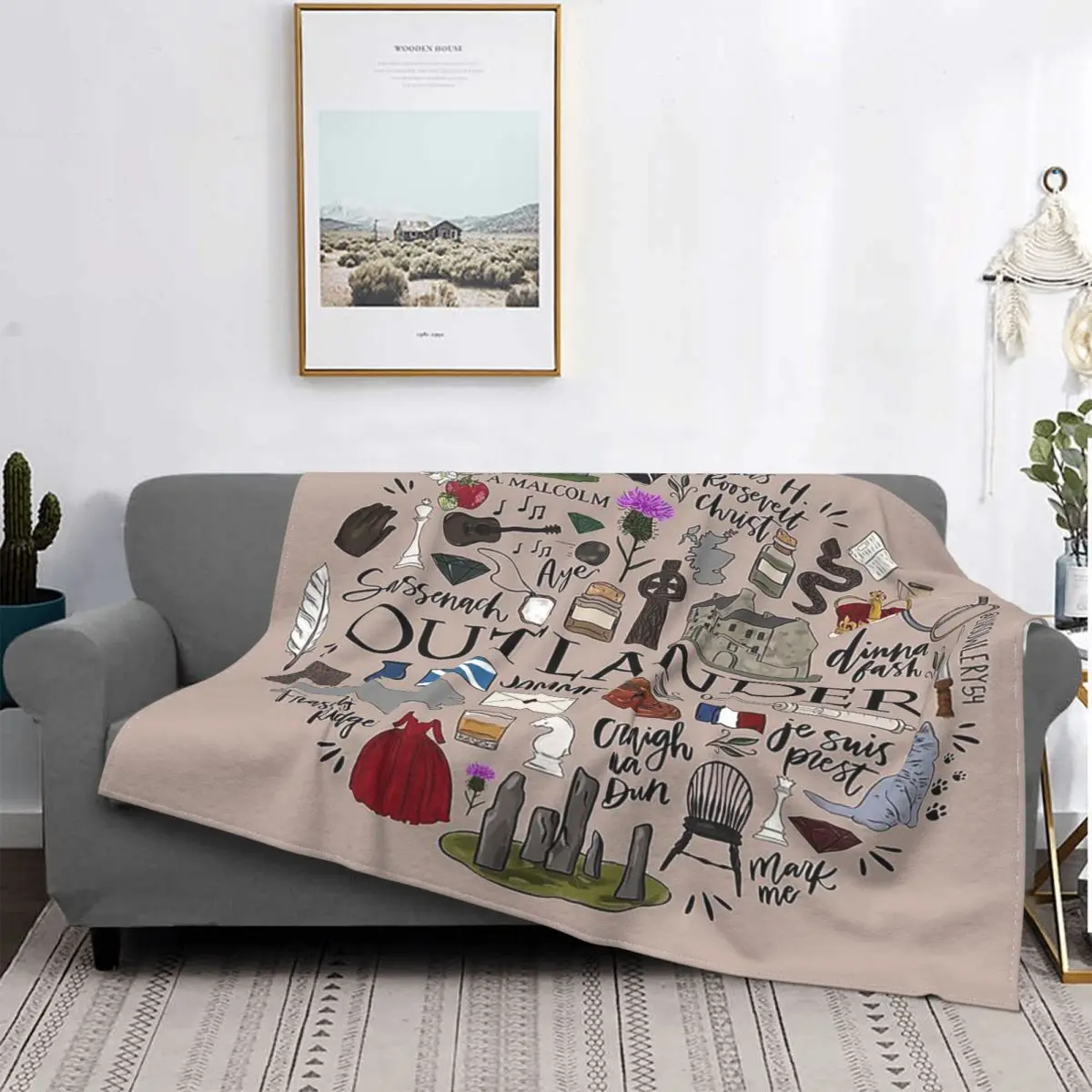 

Outlander Anime Blanket Flannel Spring/Autumn Collage for Kids Adult Gift Lightweight Thin Throw Blankets for Bed Outdoor Quilt