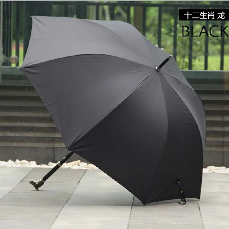 Черный подарок для мужчин недорогой классический сильный Rain прочный зонт