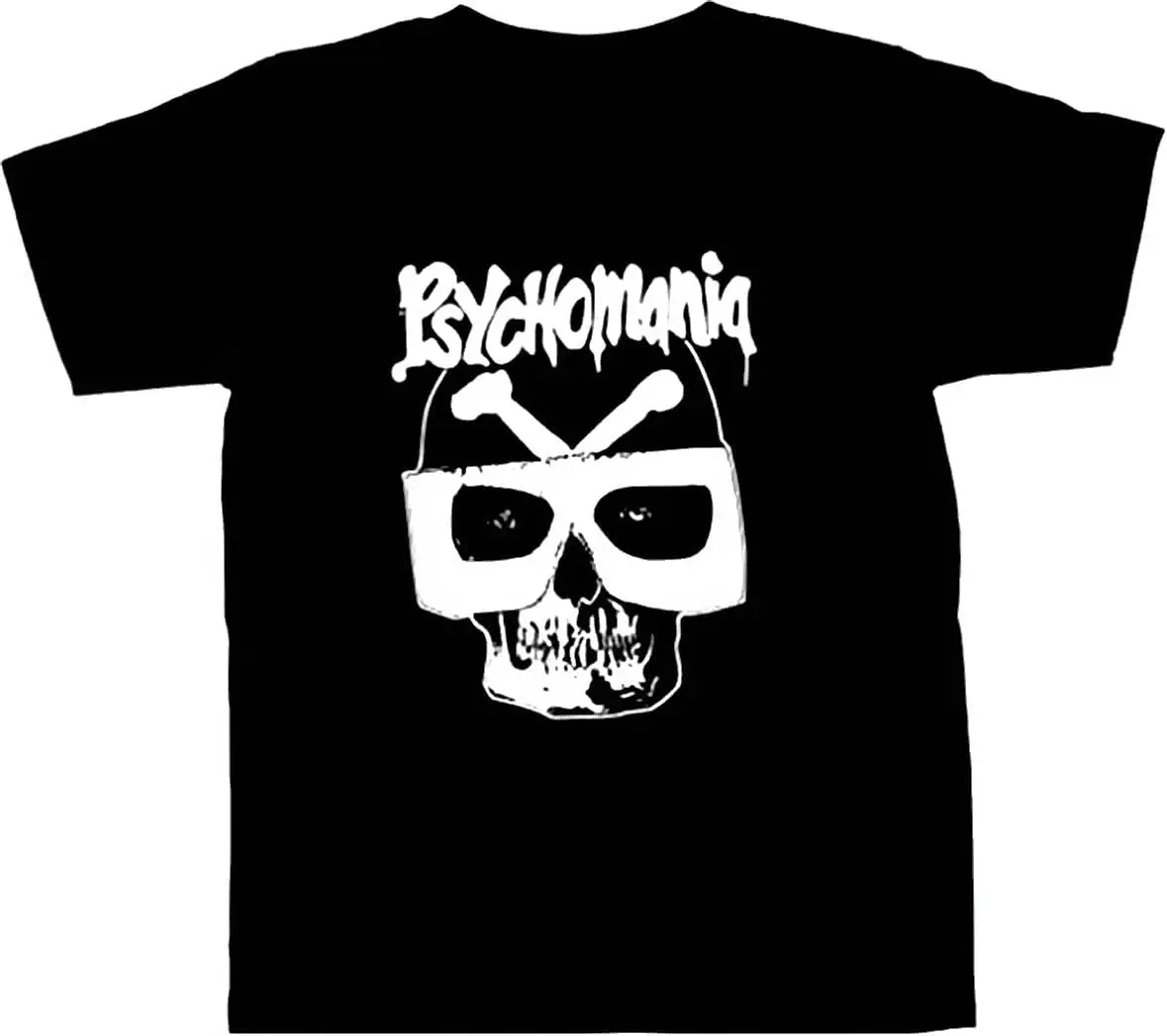 GERRIT Psychomania Черная повседневная мягкая мужская футболка с круглым вырезом и