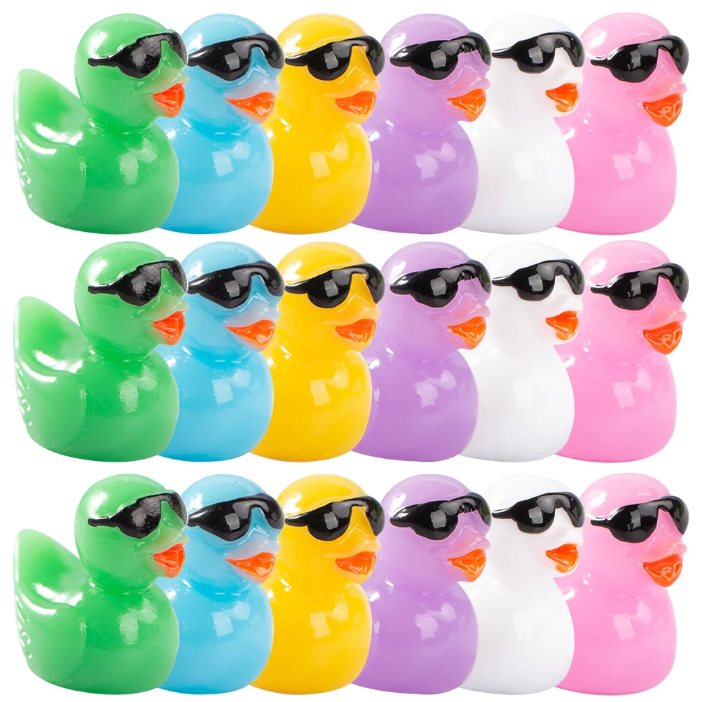 

60 Pcs Mini Duck Crafts Resin Landscape Decorations Patio Figurine Garden Statue