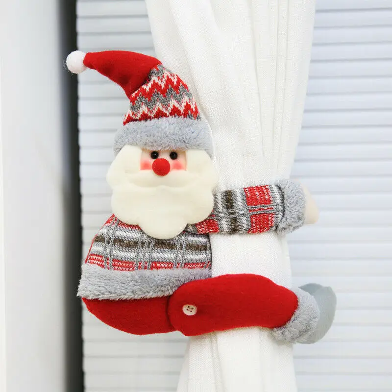 

16x14cm Christmas Curtain Hook Buckle Cute Design Santa Claus Window Snowman Home Decore Living Room Decoration Accessories