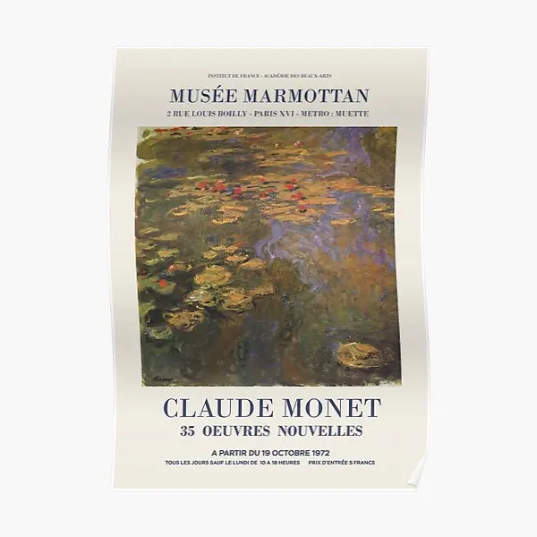 

Claude Monet Exhibition Poster Adverti Poster Mural Funny Decoration Vintage Modern Print Wall Decor Room Painting No Frame