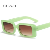 soei retro rectangle sunglasses women fashion jelly blue green eyewear men square shades uv400 tea gradient sun glasses