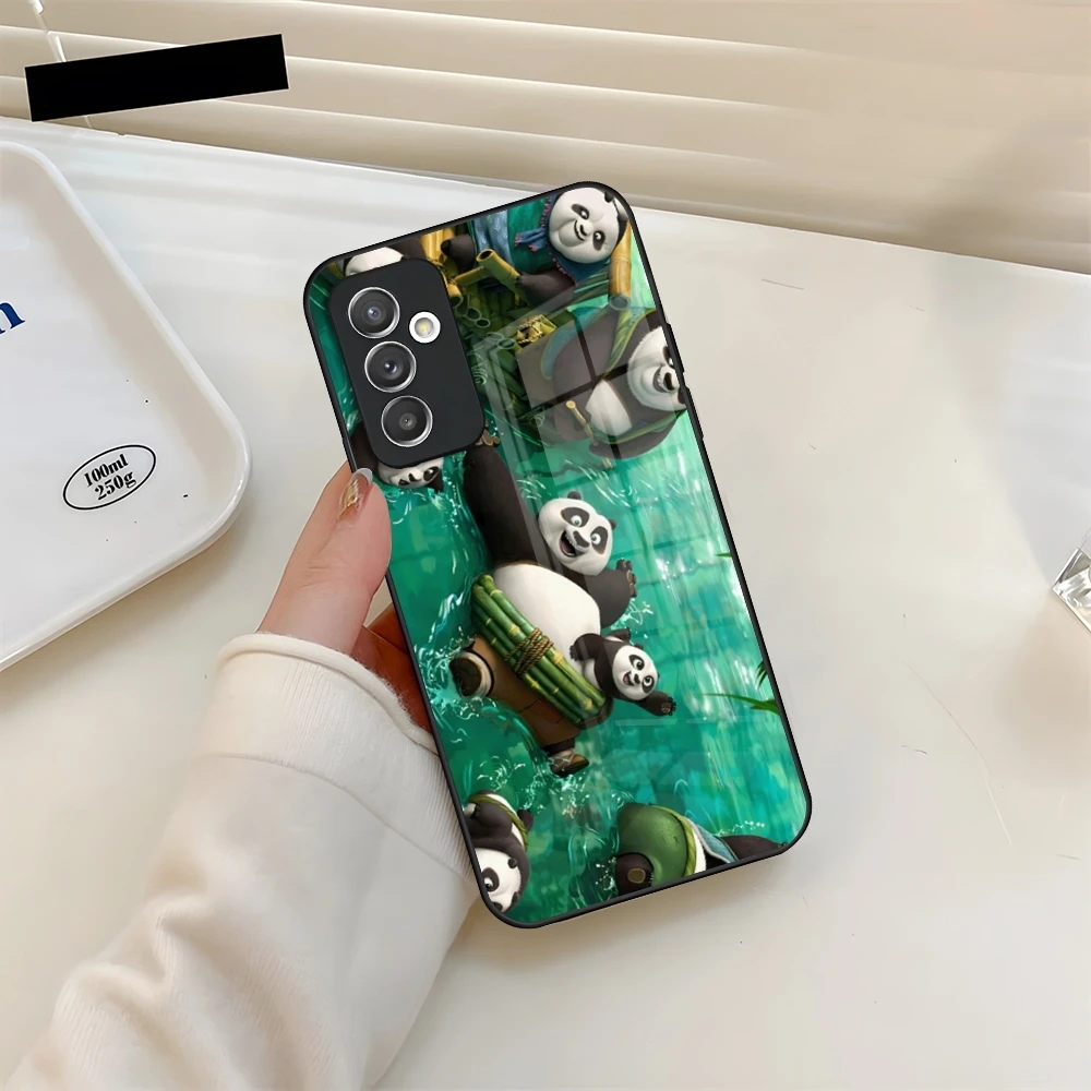 Чехол для телефона KungS F-Fu PandaS Glass Samsung Galaxy S20 S24 S21 S22 S23 Ultra Fe Plus A34 A54 A16 A24 A52 A53 M54 Cover
