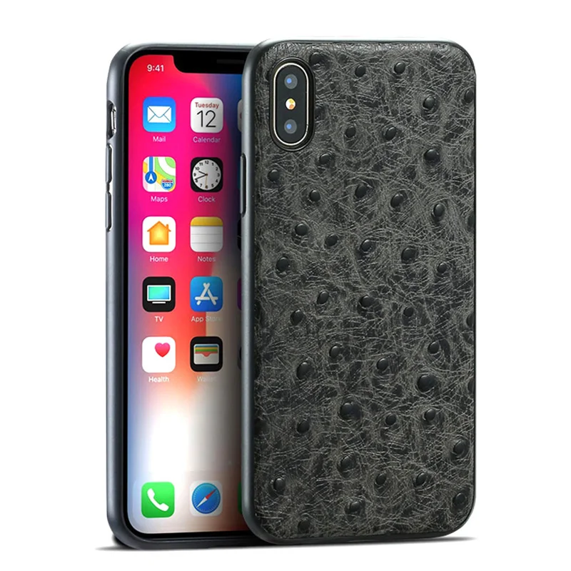 

Роскошные Чехлы из воловьей кожи для IPhone 7 8 Plus X Xs Max, чехол с текстурой страуса, задняя крышка для IPhone 6 6S Plus 6p 7p 8 p, чехол