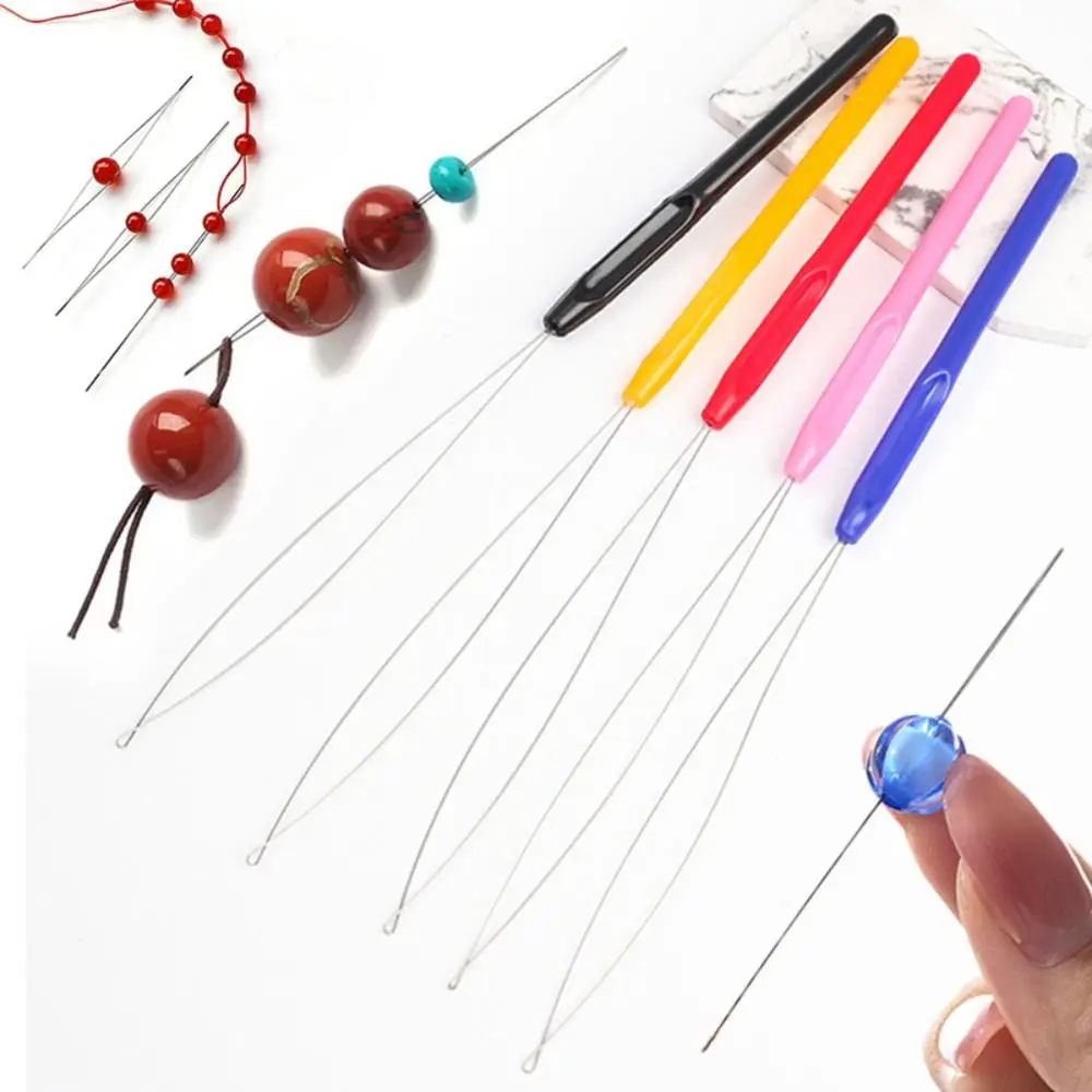 

Jewelry Making Tools Knitt Hair hook Easy Threading Sewing Beads Needle Threader Elderly Guide Needle Bead Braid Needle