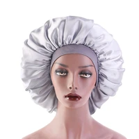 women sleeping caps bathroom satin solid color stretch bonnets hair hat for daily use and beauty