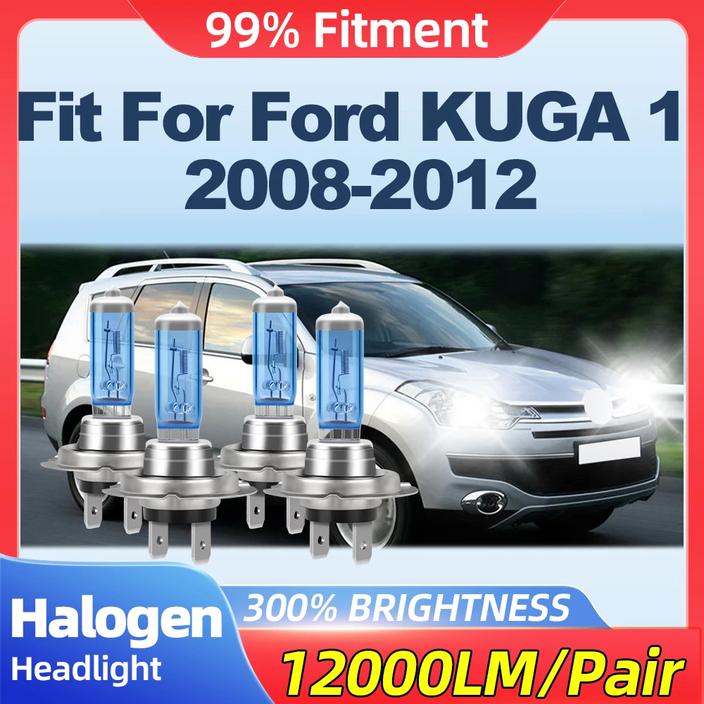 Фото Подходит для Ford KUGA 1 2008 2009 2010 2011 2012 24000LM Автомобильные фары 200 Вт Галогенные фары 6000K 12 В Turbo Авто фары №1