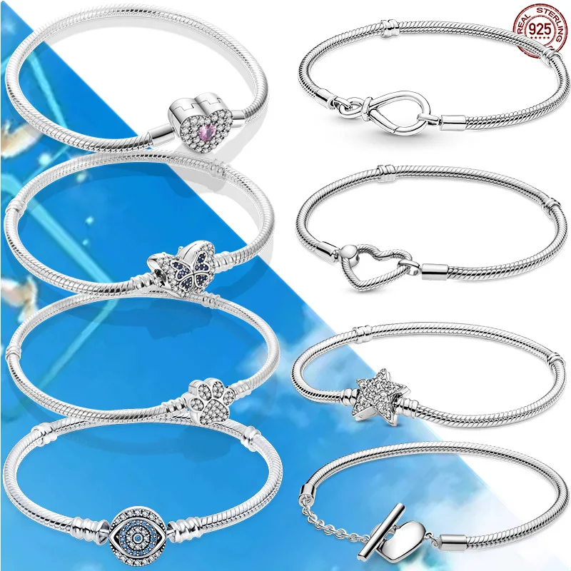 Модный браслет 2022 из стерлингового серебра 925 пробы браслет-цепочка со змеей и