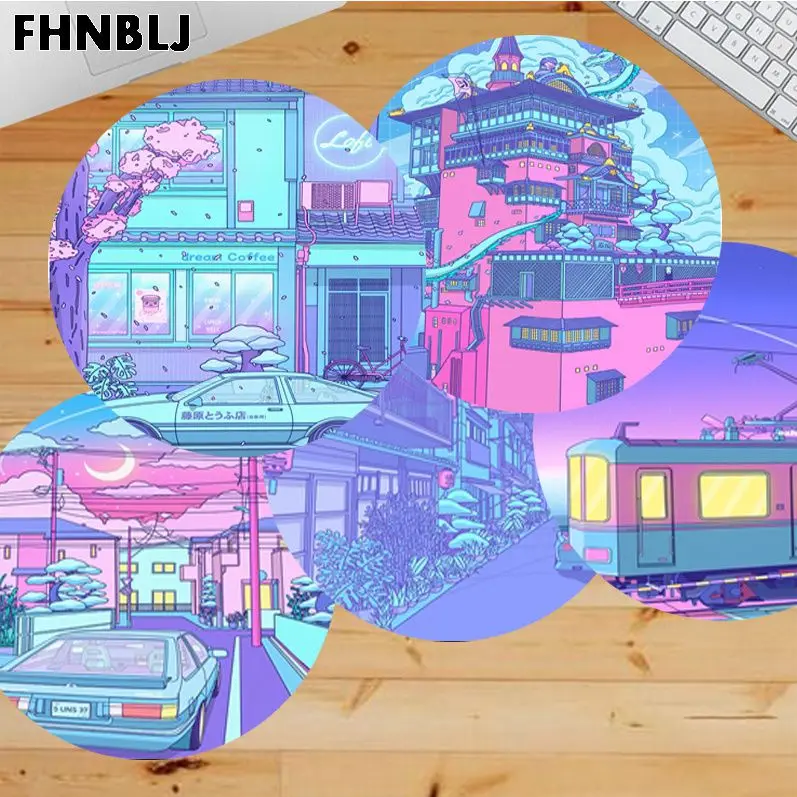 

Pink Moon DIY Round Desktop Desk Mat Kawaii Gaming Accessories Students Writing Pad Mouse Pad Deskpad Home Decor