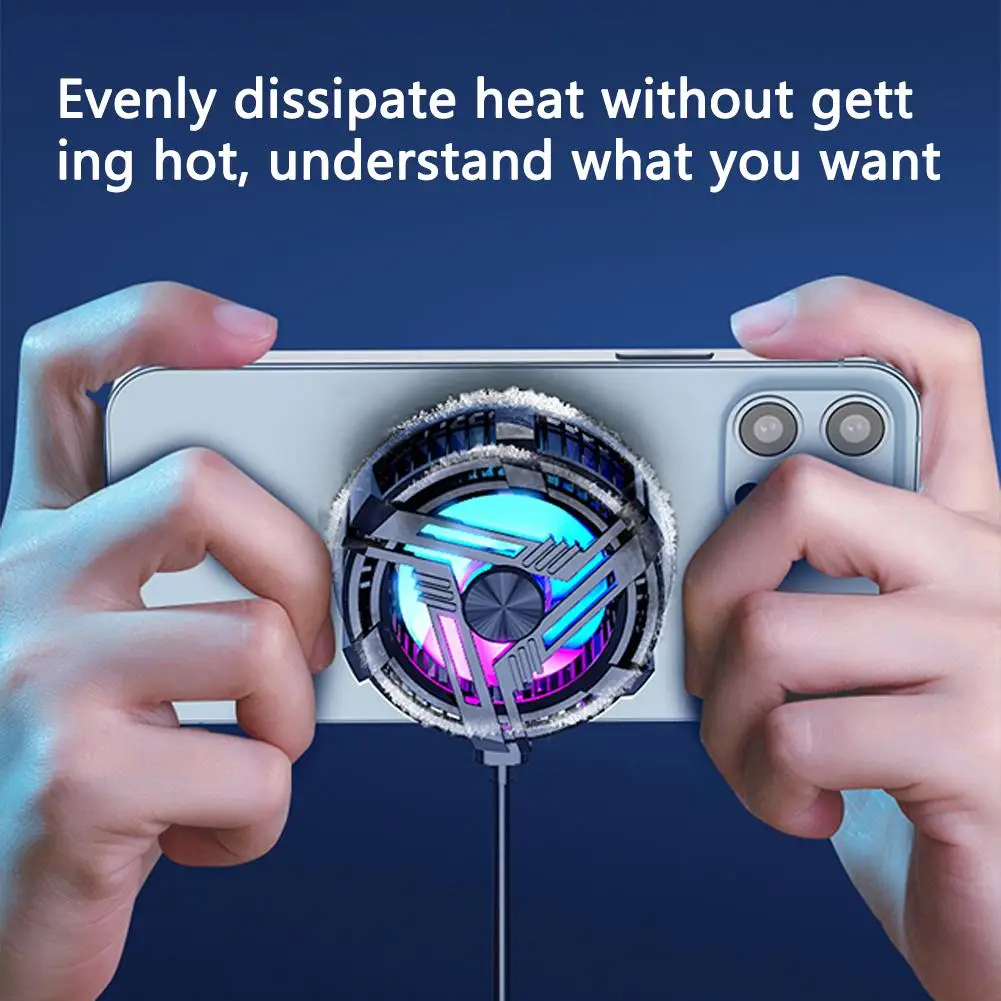 

Mobile Phone Radiator Al-02 Semiconductor Magnetic Cooler With Rgb Lights Universal Compatible For Ios Android Phones