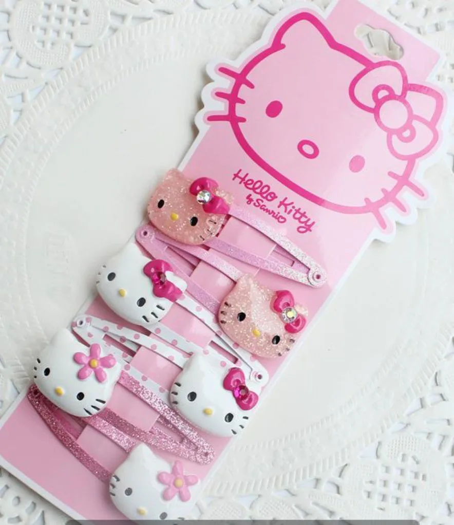 Новинка заколка для волос Sanrio hello kitty детская с милым бантом боковой зажим