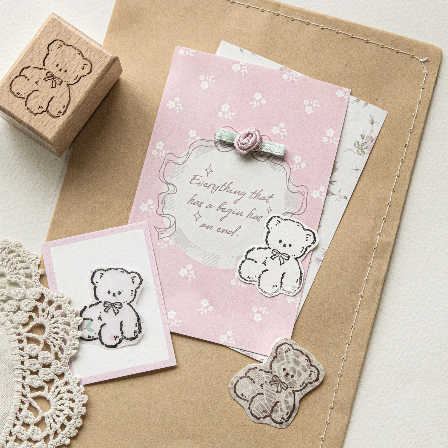 Фото Деревянный штамп Journal GO Creative Lovely Bear для коллажей, джанк-журналов, скрапбукинга, фотоальбомов, изготовления открыток, деревянная печать №3
