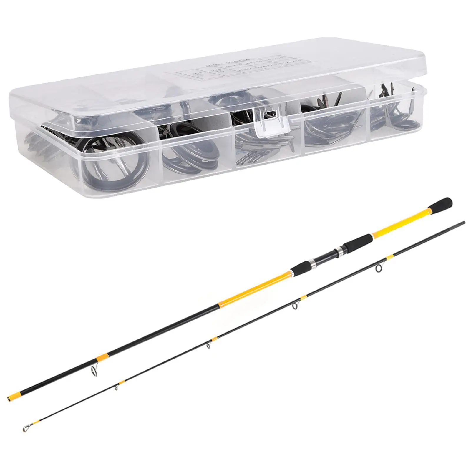 

75 Pieces Fishing Rod Tip Guide Rings Kit Mixed Size in A Box Ceramic Rings