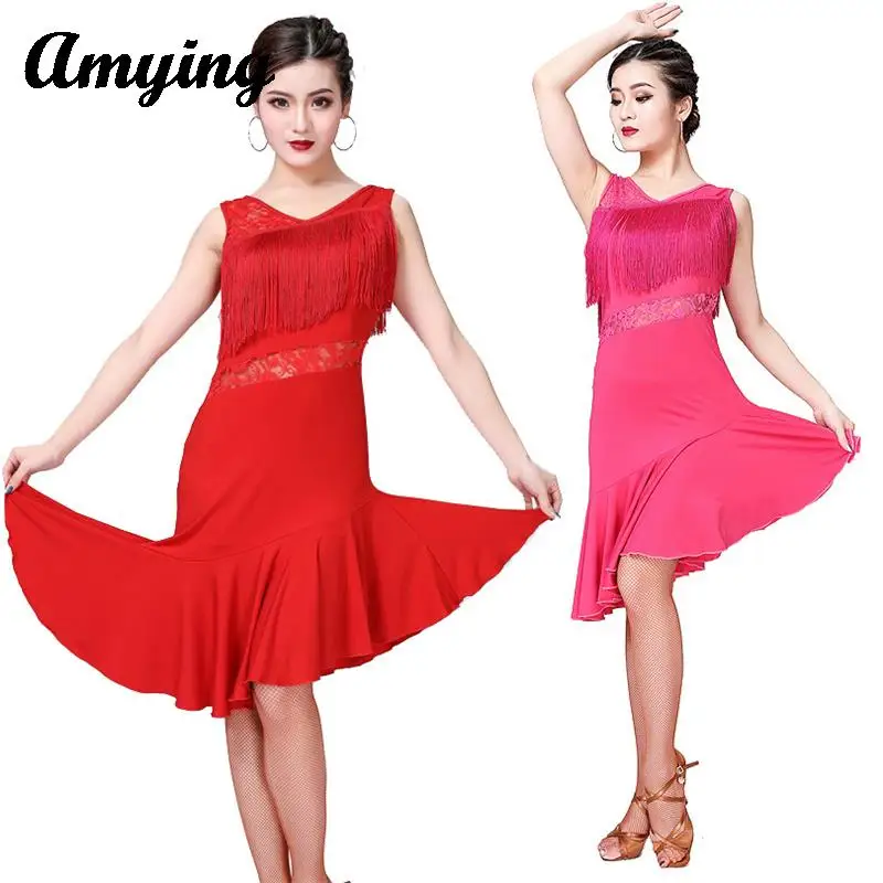 Платье с кисточками для латиноамериканских танцев костюм соревнований одежда