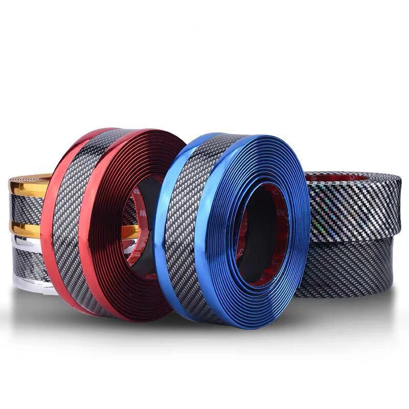 

1PC New Carbon Fiber Car Threshold Protection Bumper Film Car Stickers Anti Scratch Door Sill Protector Rubber Strip Car Styling