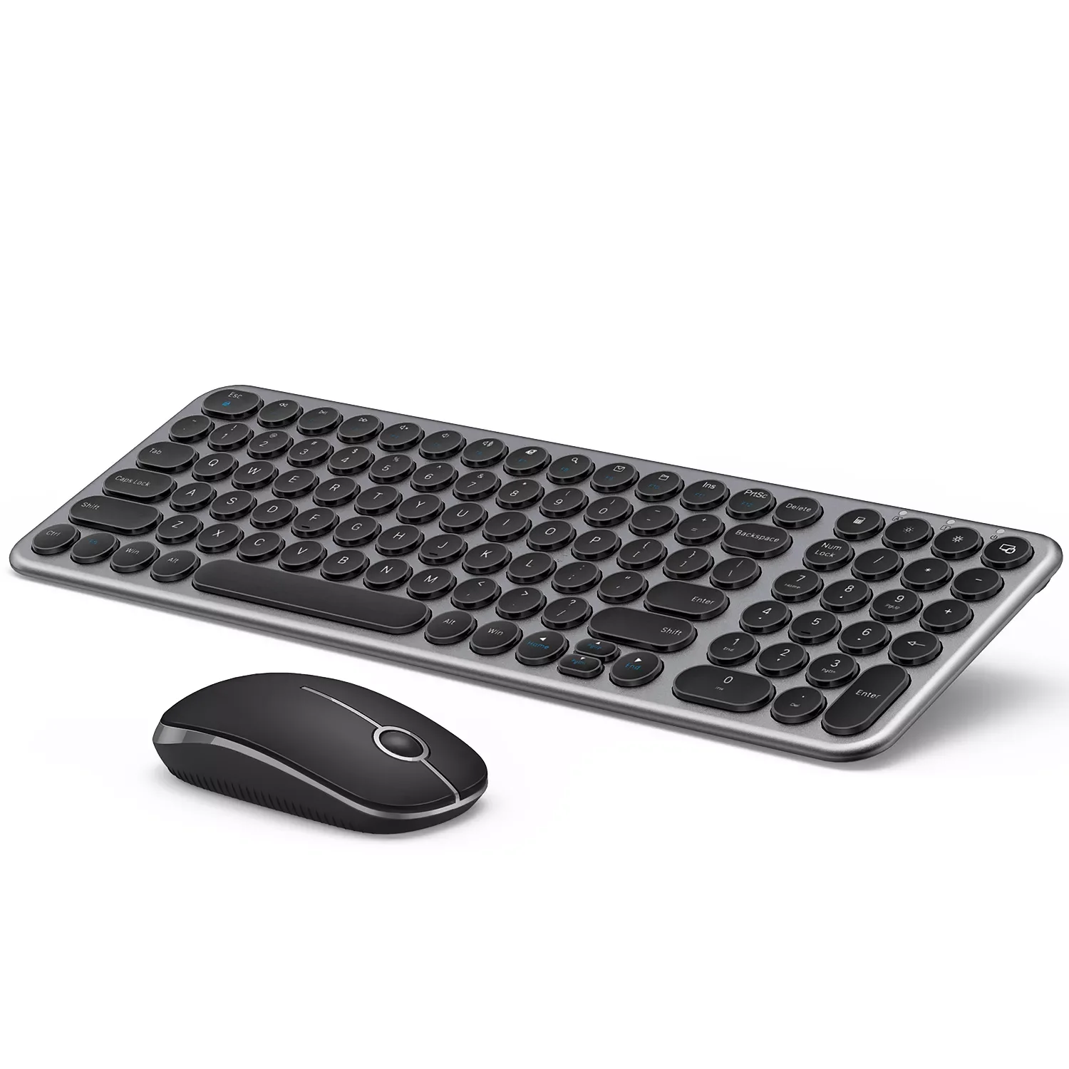 

2022 Wireless Keyboard and Mouse Combo 2.4G Slim Ergonomic Quiet Keyboard and Mouse with Round Keys for Windows Laptop PC