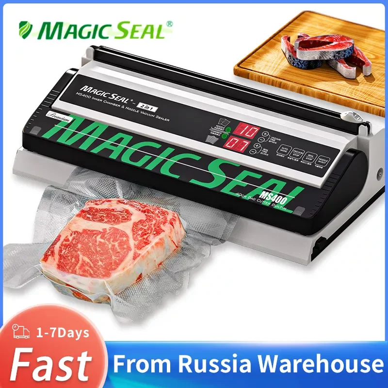 

MAGIC SEAL MS400 Food Vacuum Sealer Machine Best Vacuum Sealer Packaging Machine Plastic Bag Sealer Common To All Bags