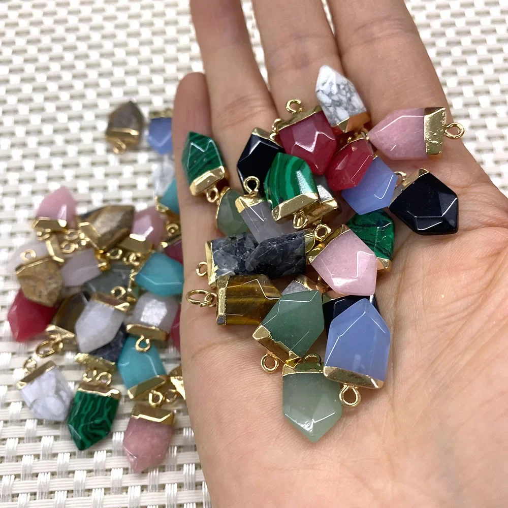 Секция из натурального камня зеленый кулон Dongling 11x20 мм в форме пули плоская