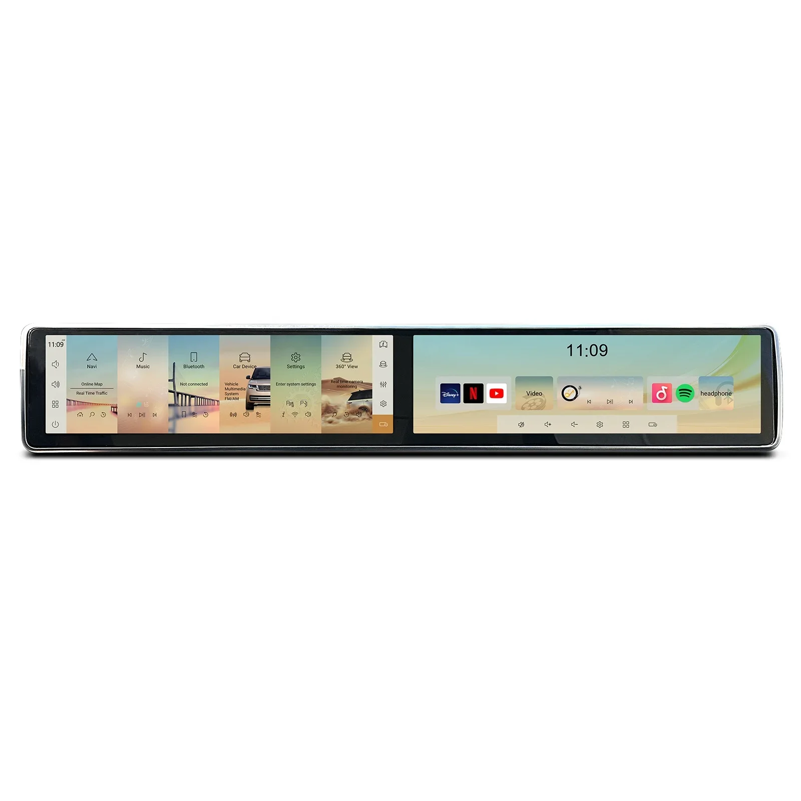 Аудиоавтомобиль XTRONS 2x12 3 дюйма / 2x15 5 с двойным экраном полностью ламинированный