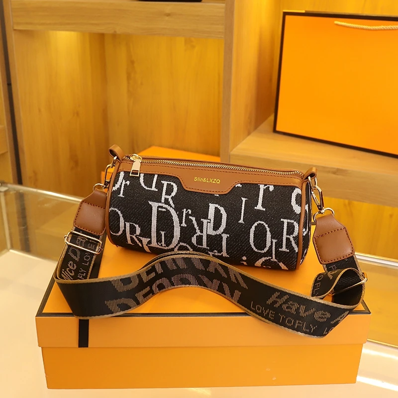 

2023 новые модные дизайнерские сумки в цилиндрическом стиле, летние сумки-мессенджеры на плечо с вышивкой, высококачественные женские кошельки и сумочки