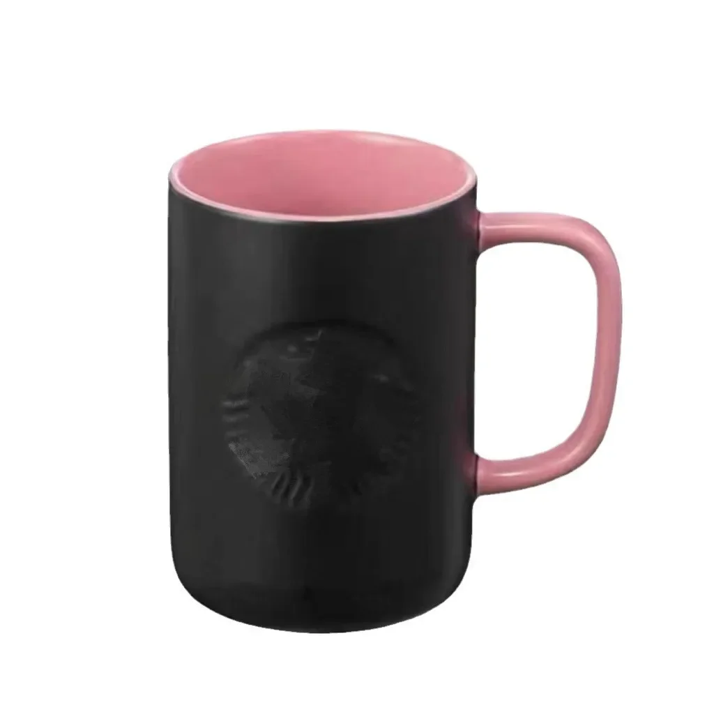 

Черная розовая керамическая кружка