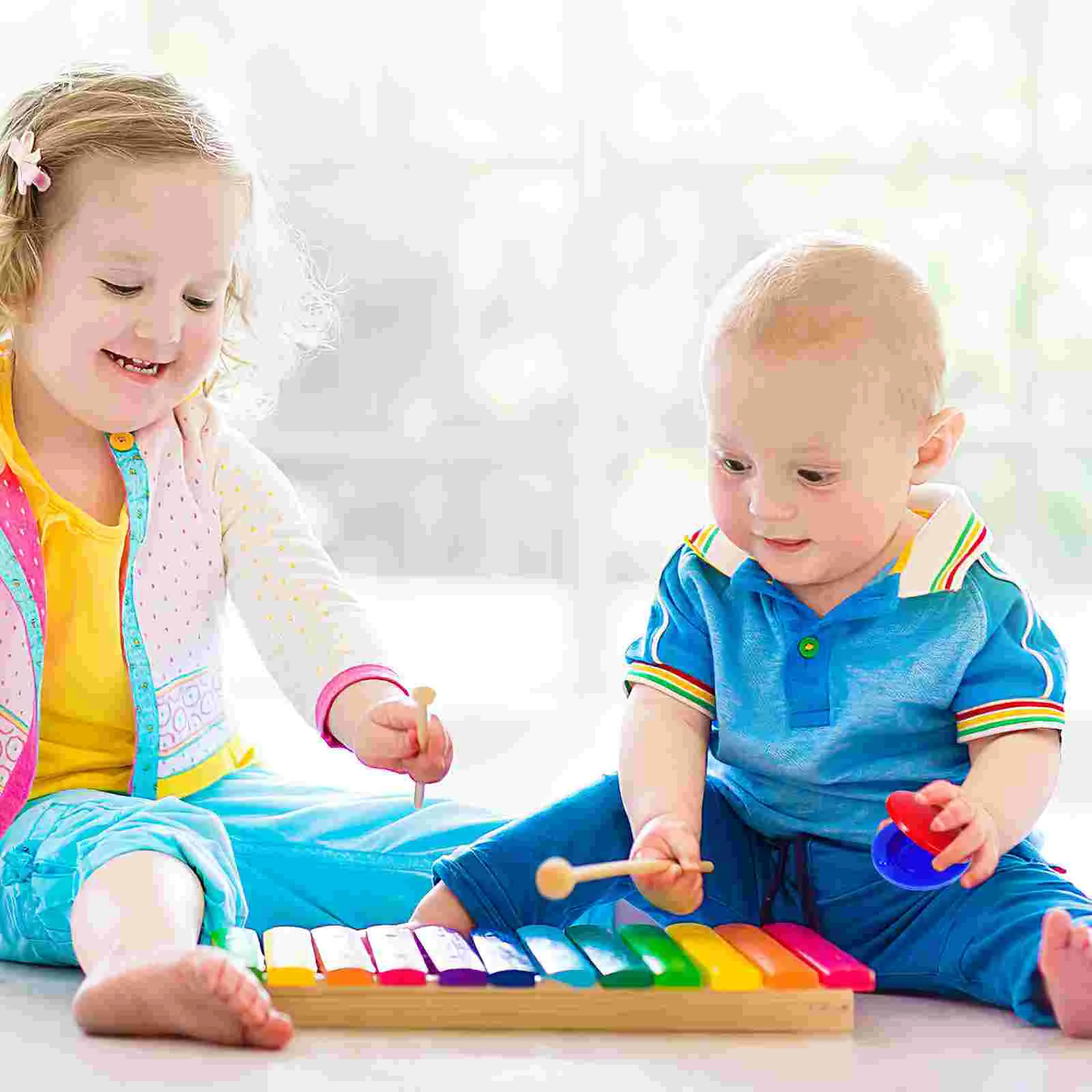 

12 Pcs Baby Toyss Finger Castanets Rhythm Toys Percussion Kid's Plastic Instrument Instruments Toddler
