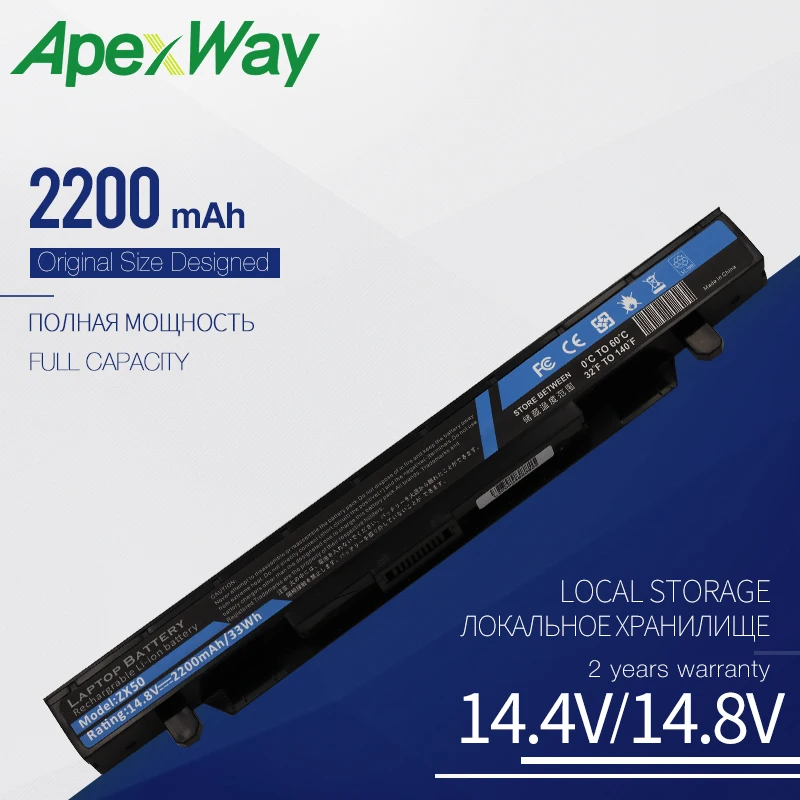 

Apexway 14.8V 33Wh A41N1424 Laptop Battery for ASUS ROG ZX50 ZX50J ZX50JX ZX50V ZX50VW GL552 GL552VW GL552J GL552JX GL552V